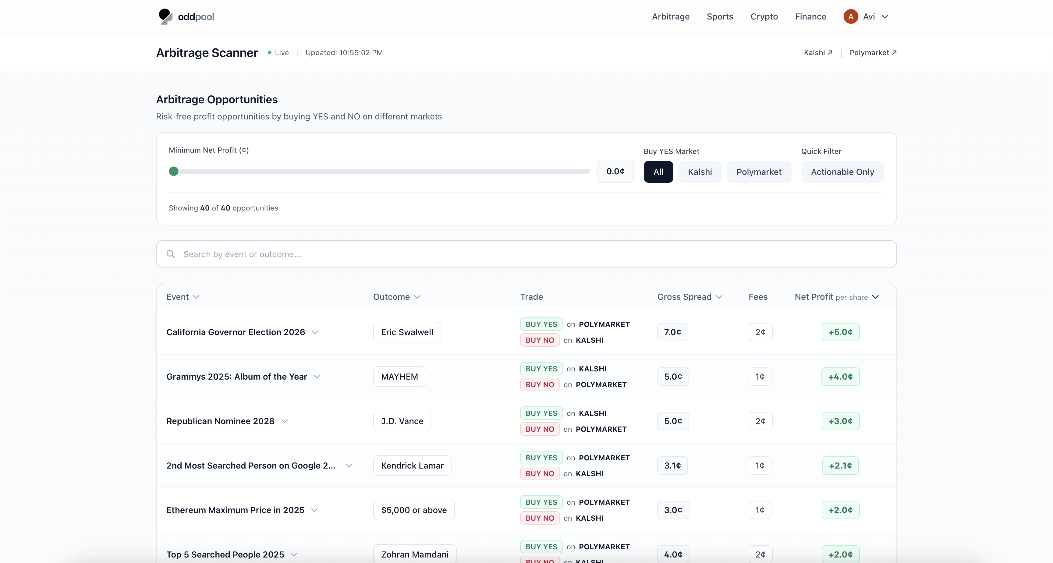 Screenshot of the new feature